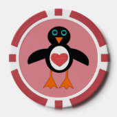 Niedliche Liebe Herzpinguin Pokerchips (Vorderseite)
