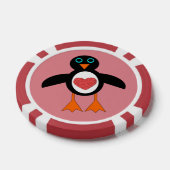 Niedliche Liebe Herzpinguin Pokerchips (Einzeln)