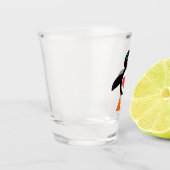 Niedliche Liebe Herzpinguin Schnapsglas (Links)