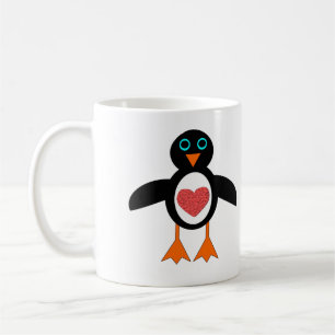 Niedliche Liebe Herzpinguin Tasse