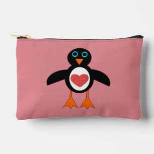 Niedliche Liebe Herzpinguin Zubehörtasche