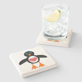 Niedliche Liebe Herzstück Pinguin Untersetzer (Seitenansicht)