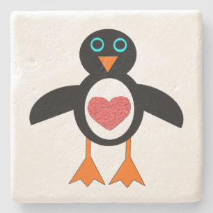 Niedliche Liebe Herzstück Pinguin Untersetzer