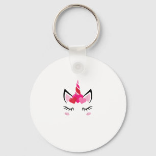 Niedliche Liebe Herzstück Unicorn Valentinstag Top Schlüsselanhänger