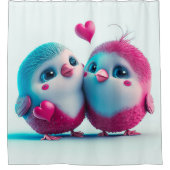 Niedliche Liebe Herzstück Valentine Inspiriert Art Duschvorhang (Vorderseite)