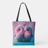 Niedliche Liebe Herzstück Valentine Inspiriert Art Tasche (Rückseite)