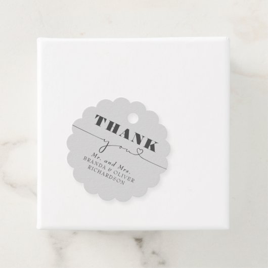 Niedliche Liebe Herztext Hochzeit Vielen Dank Geschenkanhänger (Beispiel)