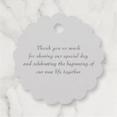 Niedliche Liebe Herztext Hochzeit Vielen Dank Geschenkanhänger (Rückseite)