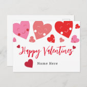 Niedliche Liebe Herzvalentiner Postkarte (Vorne/Hinten)