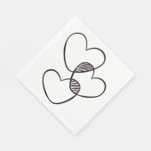 Niedliche Liebe Hört Rosa Schwarz-weiße Hochzeit Serviette (Ecke)