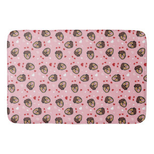 Niedliche Liebe Hund rosa Badematte
