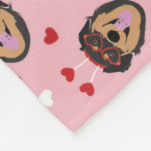 Niedliche Liebe Hund rosa Fleecedecke (Ecke)