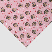 Niedliche Liebe Hund rosa Seidenpapier (Ausschnitt)