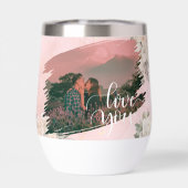 Niedliche Liebe Ihr Foto für ein paar rosa Blüten (Rückseite)