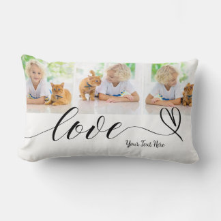 Niedliche Liebe in Schwarz-Herz-Script- Custom 3 F Lendenkissen