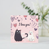 Niedliche Liebe Katzen Feiertagskarte (Stehend Vorderseite)