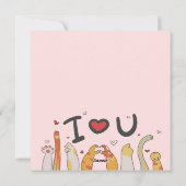 Niedliche Liebe Katzen Feiertagskarte (Rückseite)