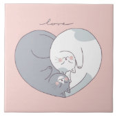 Niedliche Liebe Katzen  Fliese (Vorderseite)