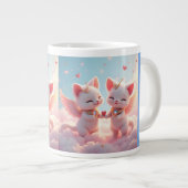 Niedliche Liebe Katzen Jumbo-Tasse (Vorderseite Rechts)