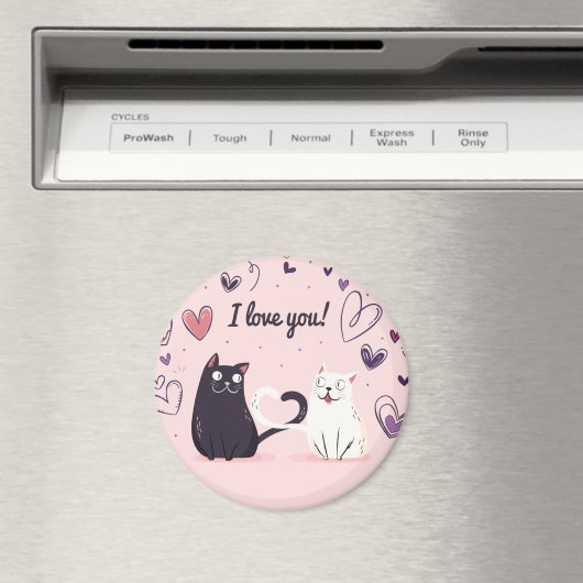 Niedliche Liebe Katzen Magnet (In Situ (Geschirrspüler))