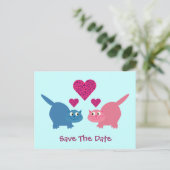 Niedliche Liebe Katzen Save the Date Postkarten (Stehend Vorderseite)