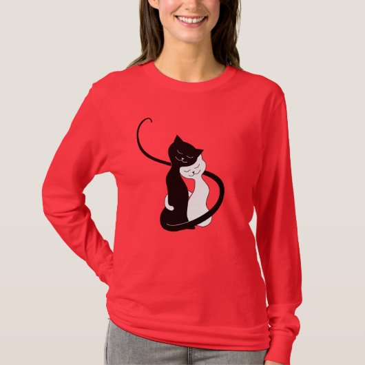 Niedliche Liebe Katzen T-Shirt (Vorderseite)