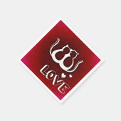 Niedliche Liebe Katzen Valentinstag Neapel Serviette (Ecke)