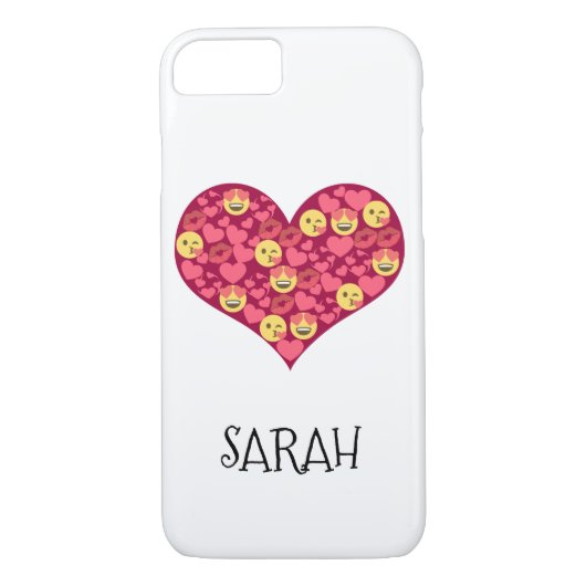 Niedliche Liebe Kiss Lips Emoji Herz Case-Mate iPhone Hülle (Rückseite)