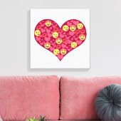 Niedliche Liebe Kiss Lips Emoji Herz Leinwanddruck (Insitu (Wohnzimmer))