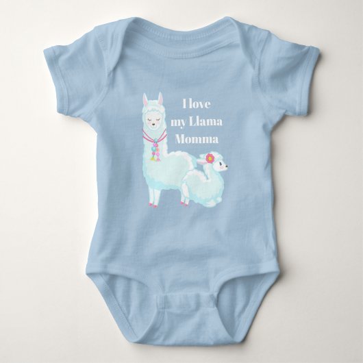 Niedliche Liebe Lama-Momma-Add-Message-Bodysuit Baby Strampler (Vorderseite)