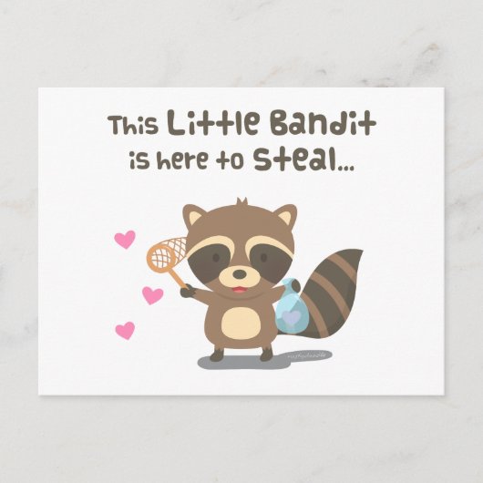 Niedliche Liebe Little Masked Bandit Raccoon Postkarte (Vorderseite)