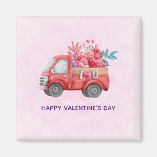 Niedliche Liebe LKW Befördern Valentinische Goodie Magnet