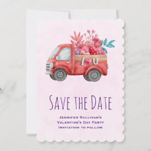 Niedliche Liebe LKW LKW Lkw Lkw Lkw Lkws und Blume Save The Date