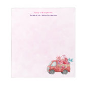 Niedliche Liebe LKW mit Herzkargo Wasserfarbe Notizblock (Vorderseite)