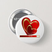 Niedliche Liebe Loading Red Hearts Personalisiert  Button (Vorne & Hinten)