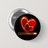 Niedliche Liebe Loading Red Hearts Personalisiert  Button (Vorne & Hinten)