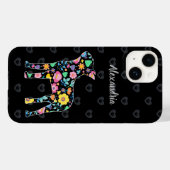 Niedliche Liebe Mein Boston Terrier Blumendesign Case-Mate iPhone Hülle (Rückseite (Horizontal))