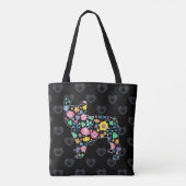 Niedliche Liebe Mein Französisch Bulldog Blumendes Tasche (Rückseite)