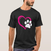 Niedliche Liebe mein Hund Welpe Katze Paw Herz T-Shirt (Vorderseite)