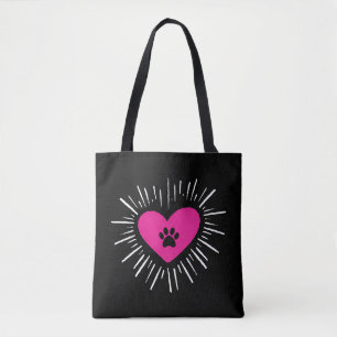 Niedliche Liebe mein Hund Welpe Katze Paw Herz Tasche