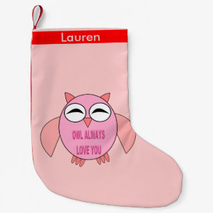 Niedliche Liebe Meldung Owl Custom Christmas Strum Kleiner Weihnachtsstrumpf