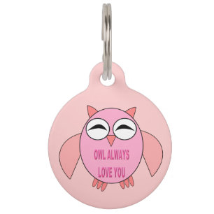 Niedliche Liebe-Meldungs-Owl-Tag Tiermarke
