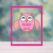 Niedliche Liebe Message Owl Custom Wedding Acrylschild (Neutral)