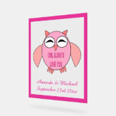 Niedliche Liebe Message Owl Custom Wedding Acrylschild (Winkel)