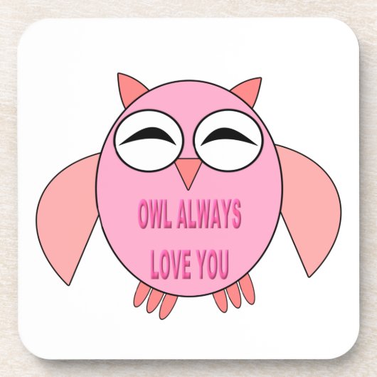 Niedliche Liebe Message Owl Untersetzer (Vorderseite)