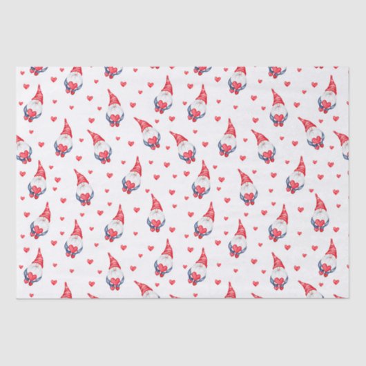 niedliche Liebe mit Gnomen und Herzen Seidenpapier (Vorderseite)