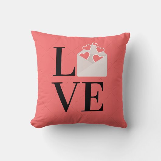 Niedliche Liebe mit Liebe Note Cushion Moderne sta Kissen (Vorderseite)