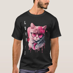 Niedliche Liebe mit Valentinstag bei Herzstieren T-Shirt