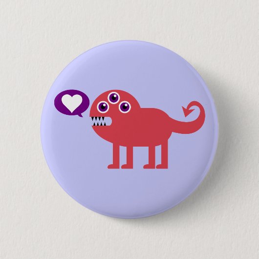 Niedliche Liebe Monster Button (Vorderseite)