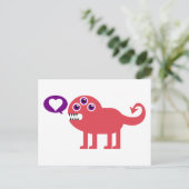 Niedliche Liebe Monster Postkarte (Stehend Vorderseite)